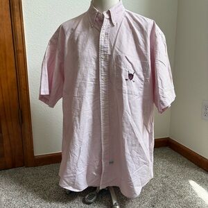Vtg Ralph Lauren Pink Striped Golf Oxford Shirt